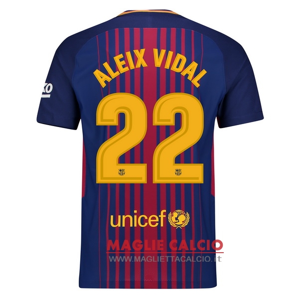 nuova maglietta barcellona 2017-2018 aleix vidal 22 prima